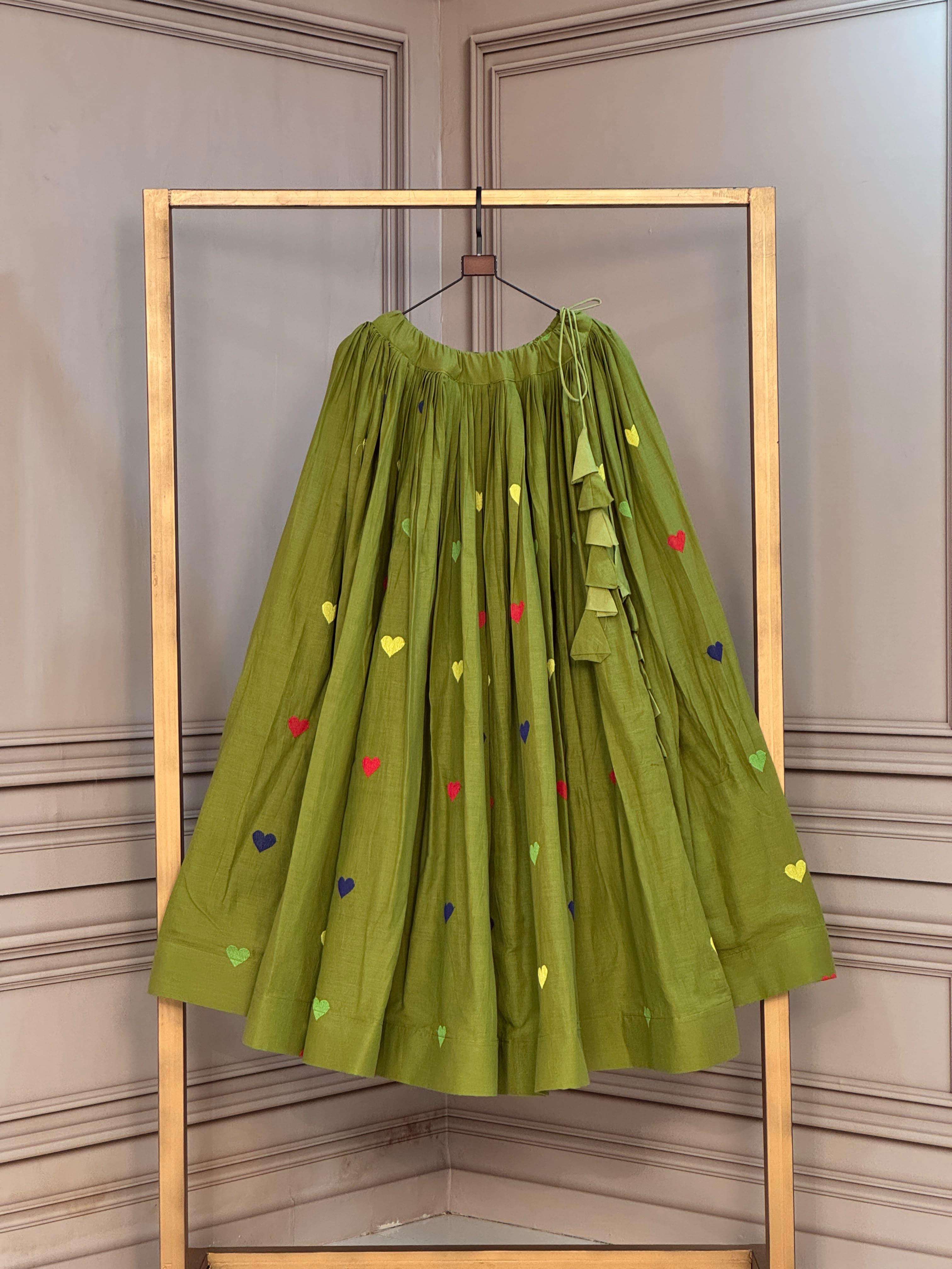  Super soft and Cora Cotton fabric With Attractive Heart thread Embroidery work on reseller in surat 7181 Only lehenga